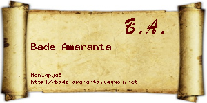Bade Amaranta névjegykártya